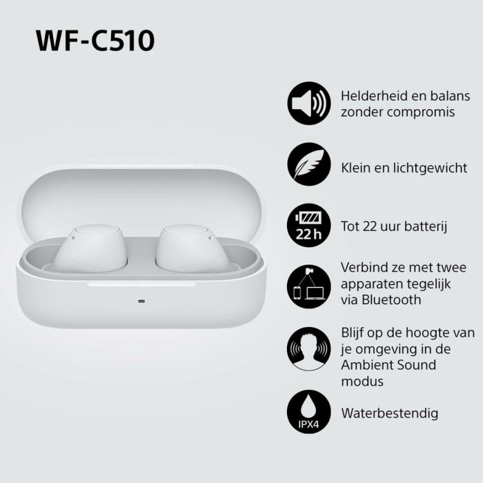Oreillette Bluetooth Sony WF-C510 Blanc 2 Oreillette Bluetooth Sony WF-C510 Blanc 2