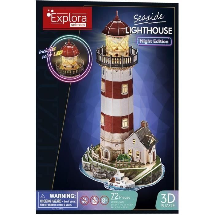 Kit modélisme 3D - EXPLORA SCIENCES - Puzzle Phare - 72 pieces - a partir de 8 ans - Facile a assembler 4