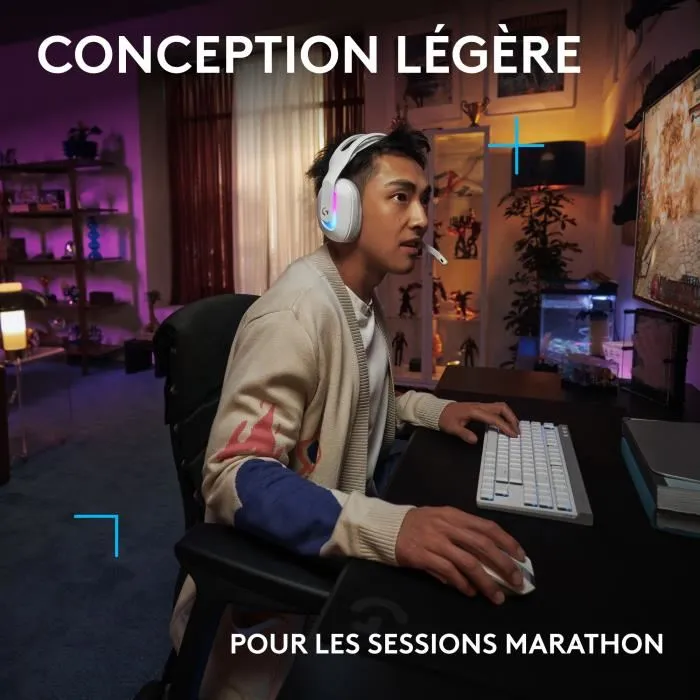 Logitech G Casque Gamer Sans Fil G522 LIGHTSYNC RGB avec Son Incroyable et Microphone Haute Qualité - Blanc Logitech G Casque Gamer Sans Fil G522 LIGHTSYNC RGB avec Son Incroyable et Microphone Haute Qualité - Blanc