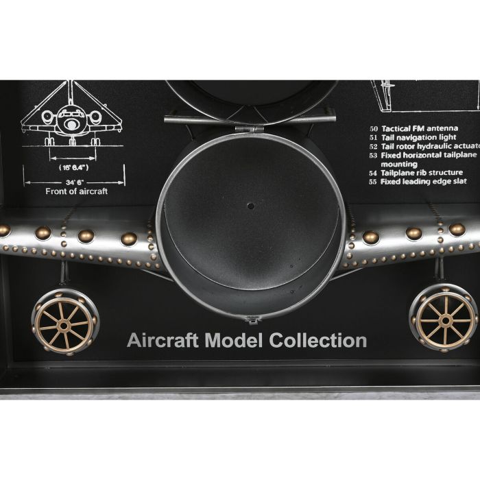 Horloge Murale Home ESPRIT Doré Argenté Métal Avion Vintage 175 x 21 x 64 cm 2 Horloge Murale Home ESPRIT Doré Argenté Métal Avion Vintage 175 x 21 x 64 cm 2