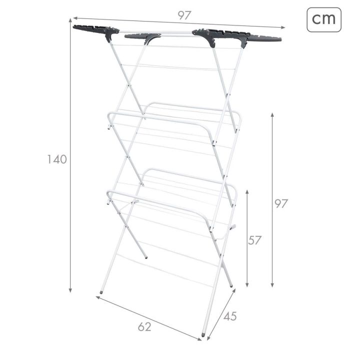 Corde à linge Max Home Métal 62 X 140 X 45 CM (2 Unités) 3