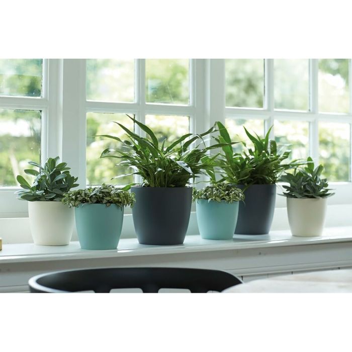 Set de pots Elho Gris Plastique Rond 2 Pièces 5 Set de pots Elho Gris Plastique Rond 2 Pièces 5