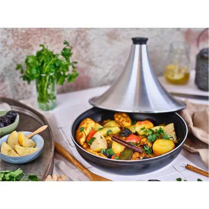Cosy & Trendy - Tajine en aluminium Ø 28 cm Gris Noir - Pour tous feux (induction) - Récipient de cuisson traditionnel
