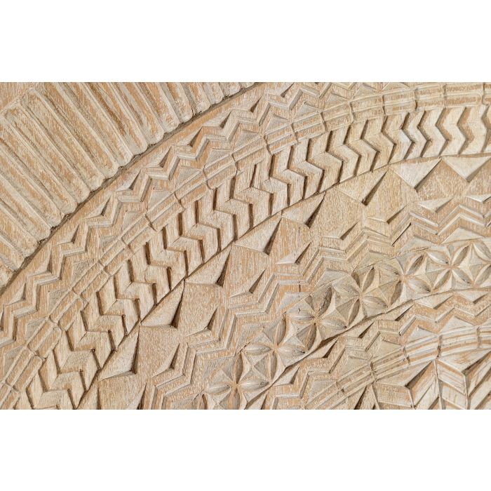 GINER Y COLOMER - Armoire 2 portes en bois de manguier et métal, finition blanc vieilli, portes sculptées, 2 étagères - 176x124x42 cm - À monter 5