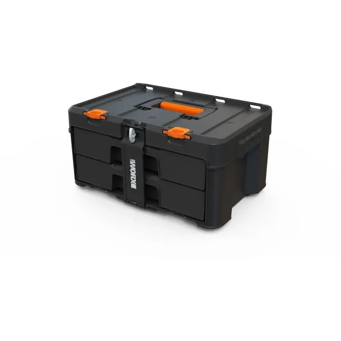 Worx by Keter Rangement Stack N Roll 2 tiroirs 48 x 33 x 23 cm Noir pour organisation outils et accessoires Worx by Keter Rangement Stack N Roll 2 tiroirs 48 x 33 x 23 cm Noir pour organisation outils et accessoires