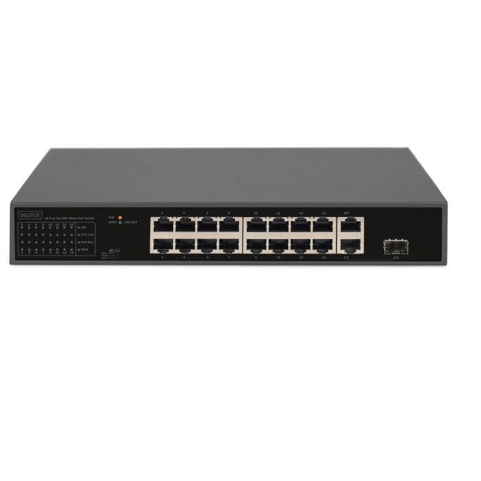 DIGITUS Switch 16-Port 10/100 32W PoE schwarz 2