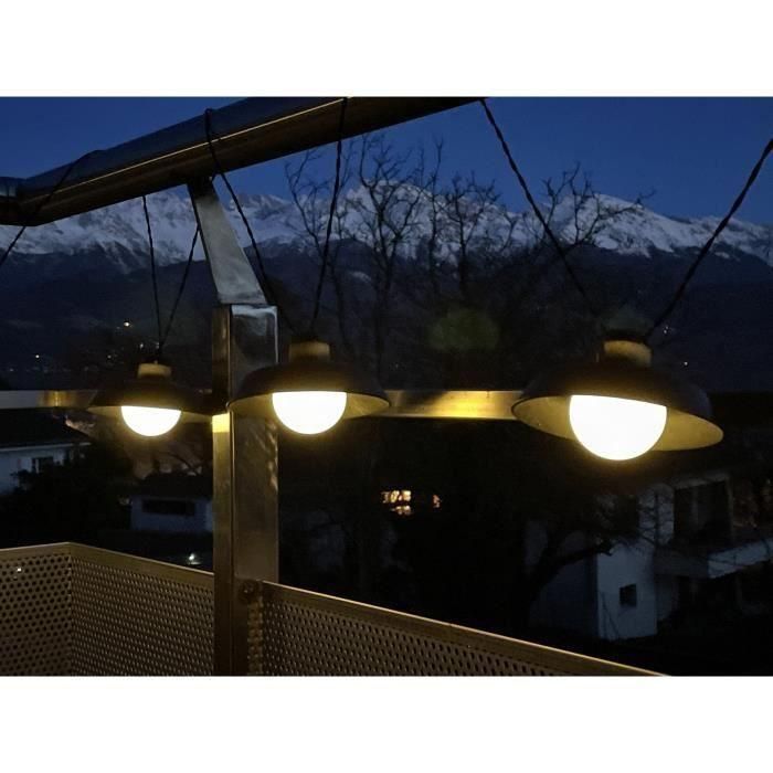 Guirlande solaire - Luna - 5 m - Noir - 10 ampoules - 50 lumens - Rechargeable USB 2 Guirlande solaire - Luna - 5 m - Noir - 10 ampoules - 50 lumens - Rechargeable USB 2