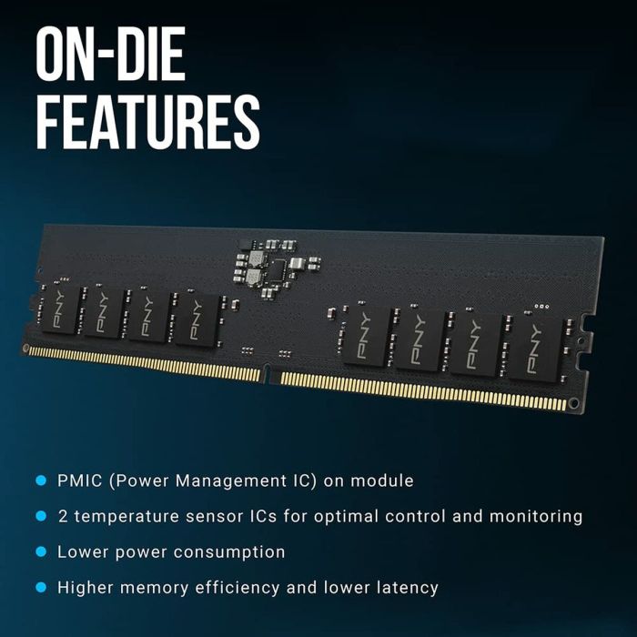 Mémoire RAM PNY 16 GB DDR5 SDRAM DDR5 4800 MHz CL40 6 Mémoire RAM PNY 16 GB DDR5 SDRAM DDR5 4800 MHz CL40 6