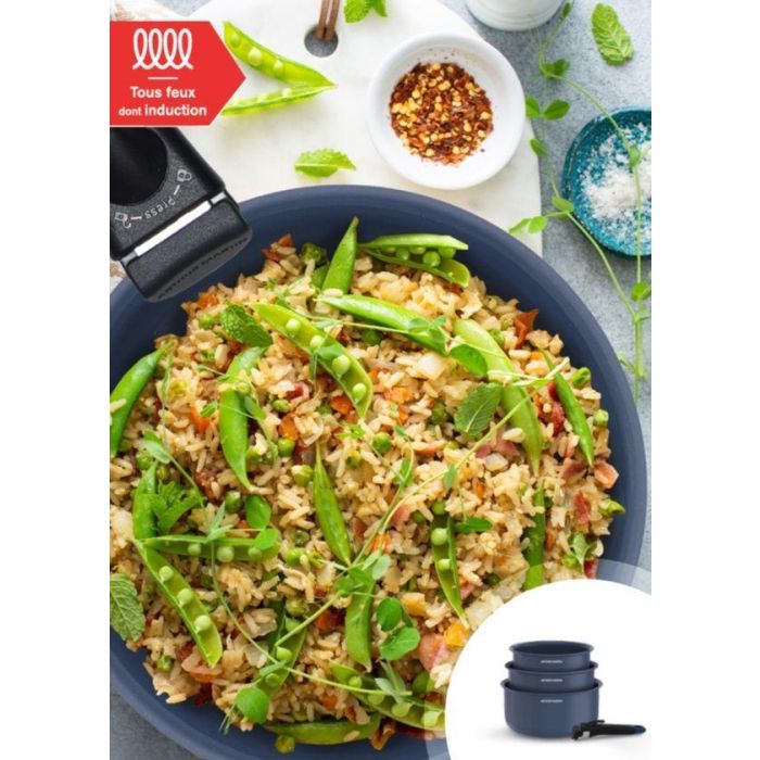 Set de 3 casseroles - Tous feux dont induction - ARTHUR MARTIN - AM0320 - Céramique - Ø 16-18-20 cm + poignée amovible - Bleu 1 Set de 3 casseroles - Tous feux dont induction - ARTHUR MARTIN - AM0320 - Céramique - Ø 16-18-20 cm + poignée amovible - Bleu 1