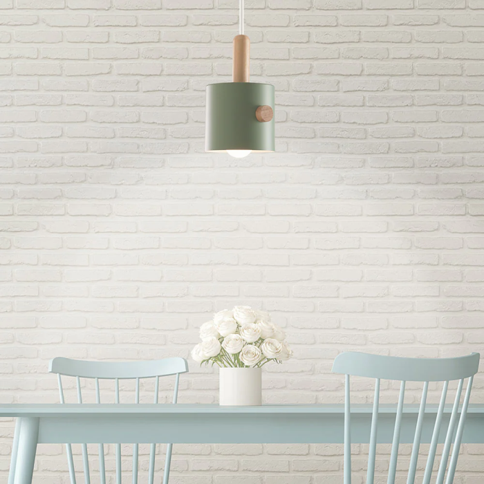 Lampe Suspendue "Scarlet" SKD-P1014-S Métal Bois Hauteur Réglable Design Moderne 3