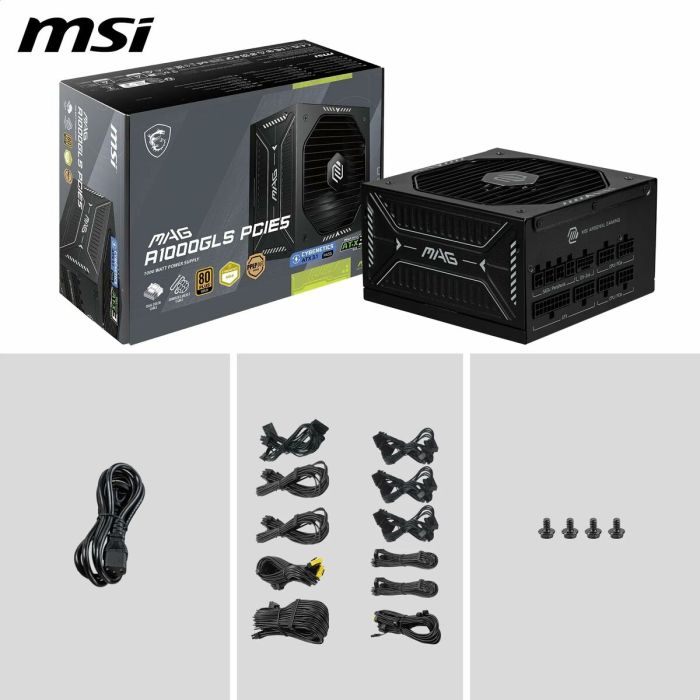 Bloc d’Alimentation MSI 306-7ZP1B21-CE0 1000 W 80 Plus Gold ATX 1