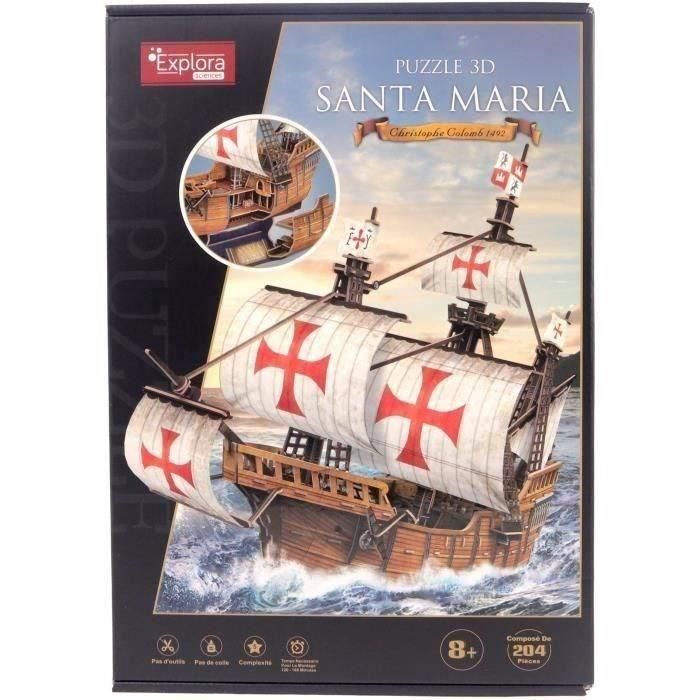 Puzzle 3D - Bateau Santa Maria - Jeu de construction - EXPLORA - 204 pieces - Des 8 ans 3