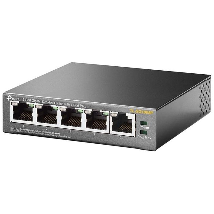 5P TP-Link SG1005P Metall mit 4 PoE-Ports 2