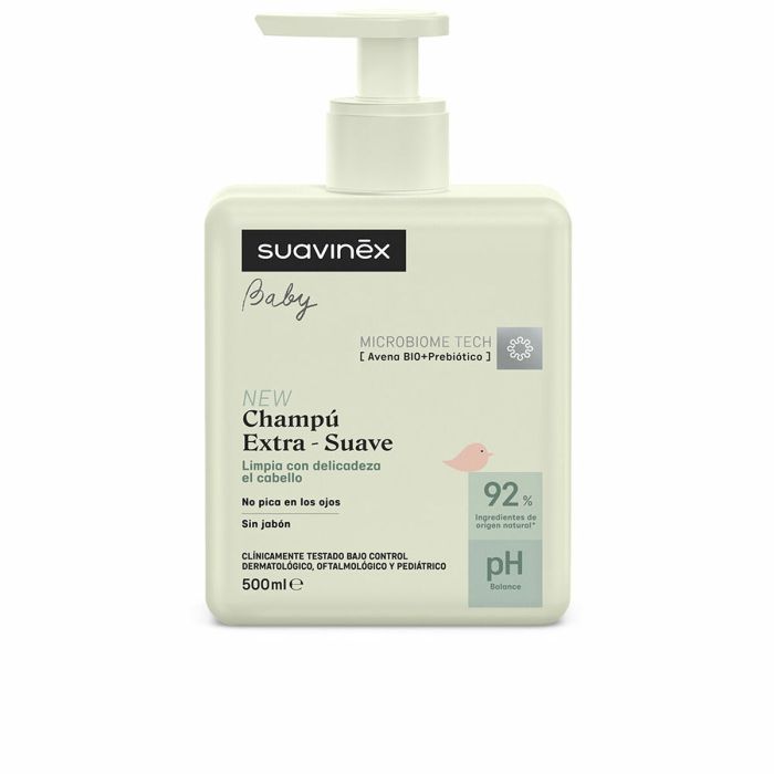 Suavinex Shampoing extra-doux BÉBÉ 500 ml pour Bébés, Cheveux Sôyeux et Faciles à Coiffer, Ultra Doux, pH Neutre, Hypoallergénique