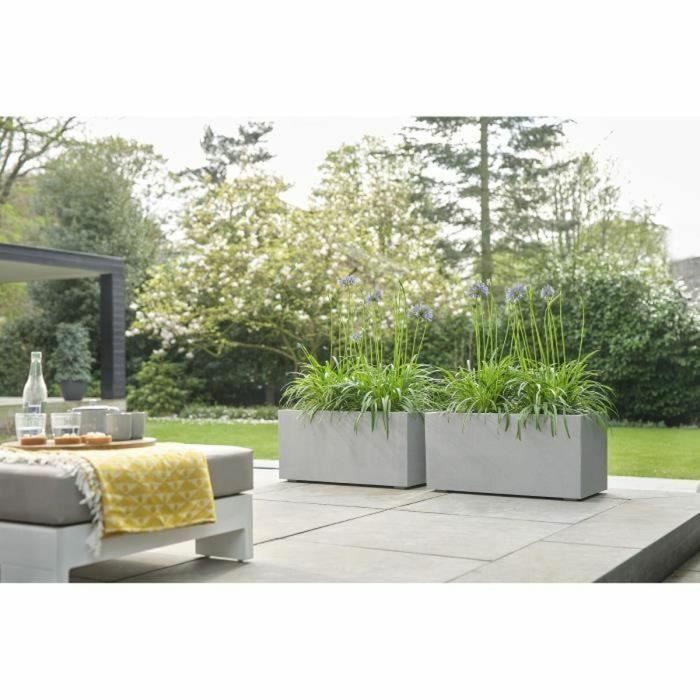 Pot Elho Blanc 59 x 30 x 29 cm Plastique Rectangulaire Moderne 1