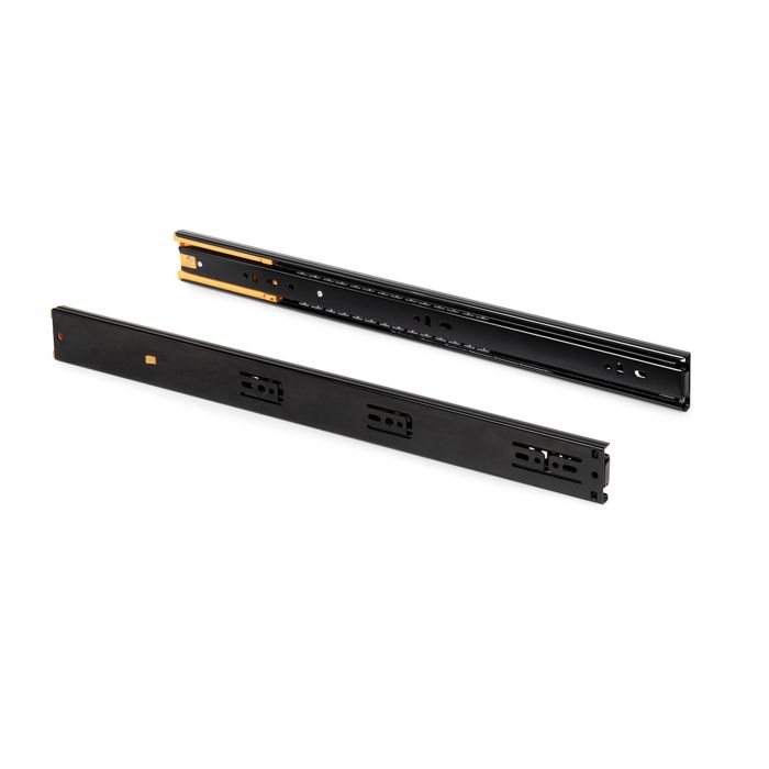 Emuca Lot de 5 jeux de Coulisses pour tiroirs, roulement à billes, hauteur 45mm, profondeur 300mm, sortie totale, fermeture amortie, Noir 6