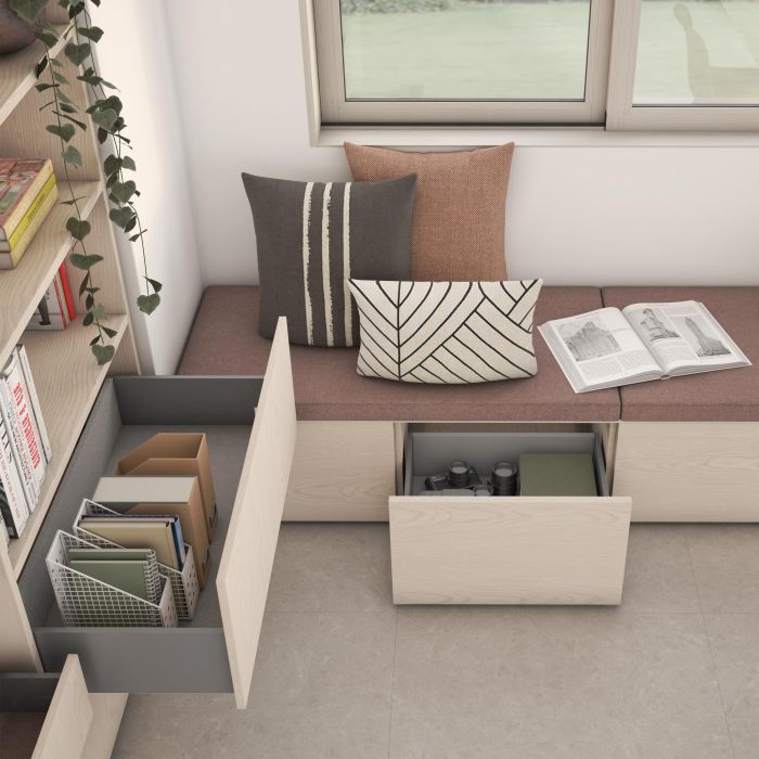 Emuca Tiroir extérieur Vertex avec réglages 3D hauteur 131mm, 40kg, profondeur 400mm, Acier, Peint en aluminium 1 Emuca Tiroir extérieur Vertex avec réglages 3D hauteur 131mm, 40kg, profondeur 400mm, Acier, Peint en aluminium 1