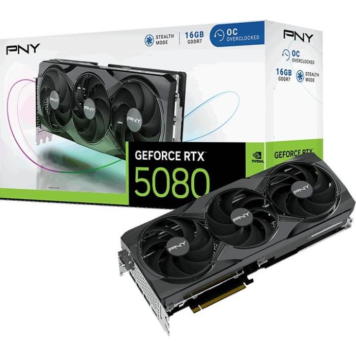PNY RTX 5080 16 Go GDDR7 OC DGGR7 3 Ventilateurs