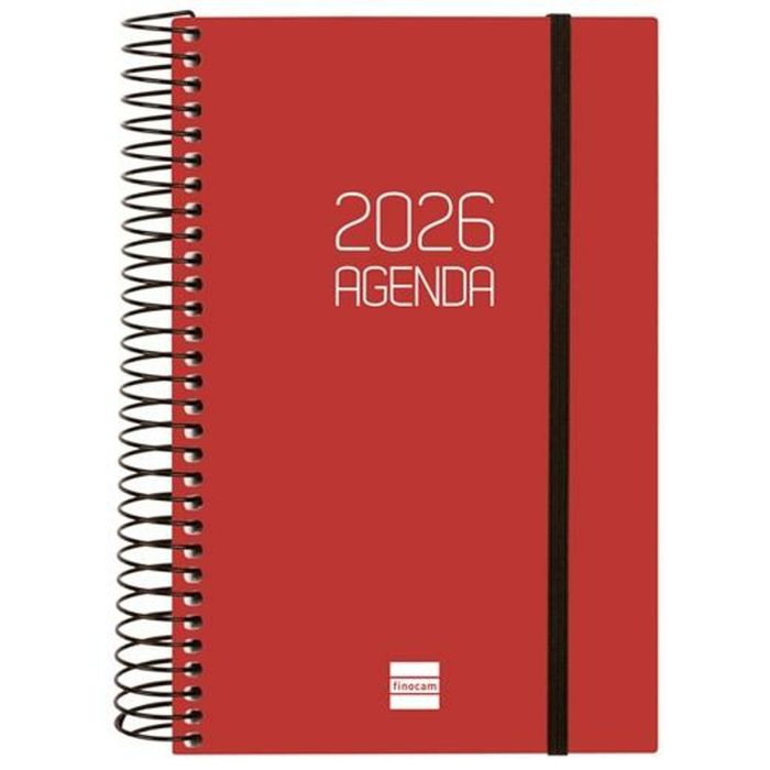 Agenda Finocam OPAQUE Bordeaux 11,7 x 18,1 cm 2026