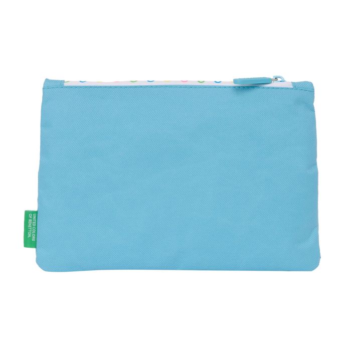 Trousse d'écolier Benetton Spring Bleu ciel 23 x 16 x 3 cm 1