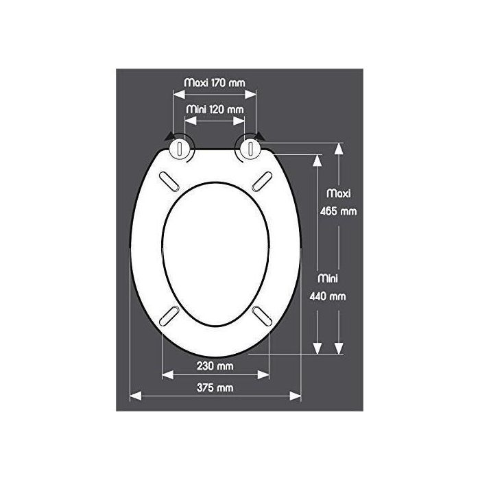 Abattant WC - GELCO - Galets de plage - Gris - MDF - Charnieres inox - Universel 3