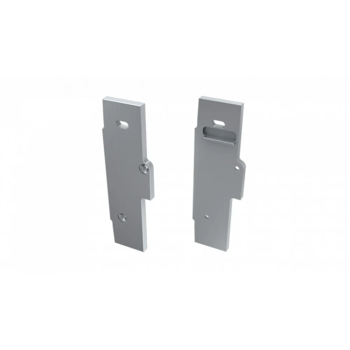 Bouchon de Fin de Profil TIANO Recto en Aluminium Argenté - Côté Gauche - Avec Trou 2 Bouchon de Fin de Profil TIANO Recto en Aluminium Argenté - Côté Gauche - Avec Trou 2