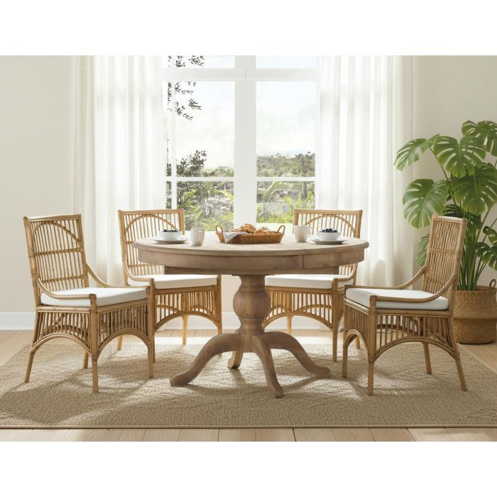 GINER Y COLOMER Lot de 2 Chaises en Rotin avec Coussin Blanc, Décoration en Jonc et Liège, Dosseret 47x52 cm - Ensemble Salon Salle à Manger 5