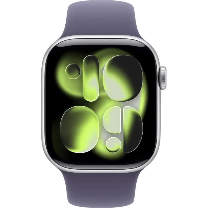 Apple Watch Series 11 GPS + Cellular 42 mm Aluminium Argenté Bracelet Sport Morado Niebla M/L MF8J4ZRA 1