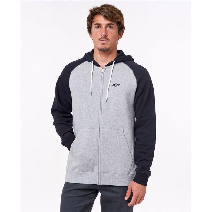 Sweat à capuche homme Rip Curl Embroid Hooded Zip Thru Gris clair 5