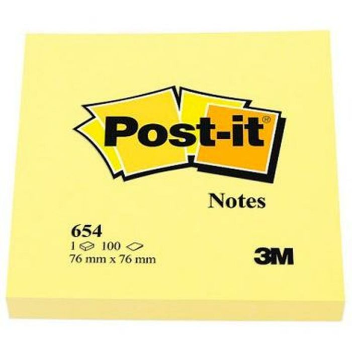Notes Adhésives Post-it CANARY YELLOW Jaune 7,6 x 7,6 cm 36 Unités 36 Pièces 76 x 76 mm