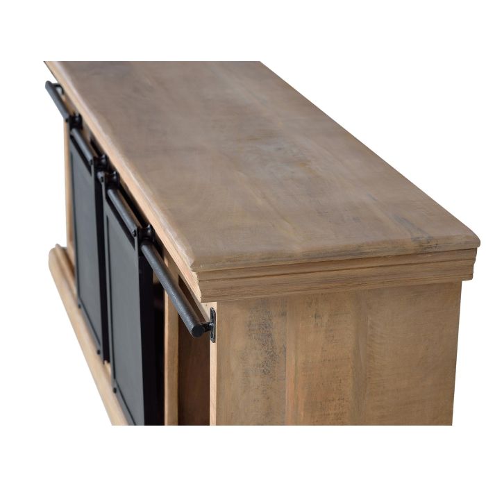 GINER Y COLOMER Buffet TV en bois de manguier massif avec pattes métal gris et rangement central - 2 portes, 3 tiroirs - Dimensions : 150x55x40 cm 5 GINER Y COLOMER Buffet TV en bois de manguier massif avec pattes métal gris et rangement central - 2 portes, 3 tiroirs - Dimensions : 150x55x40 cm 5