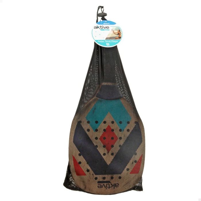 Raquettes de Plage avec Balle Aktive Bleu Rouge (12 Unités) 2