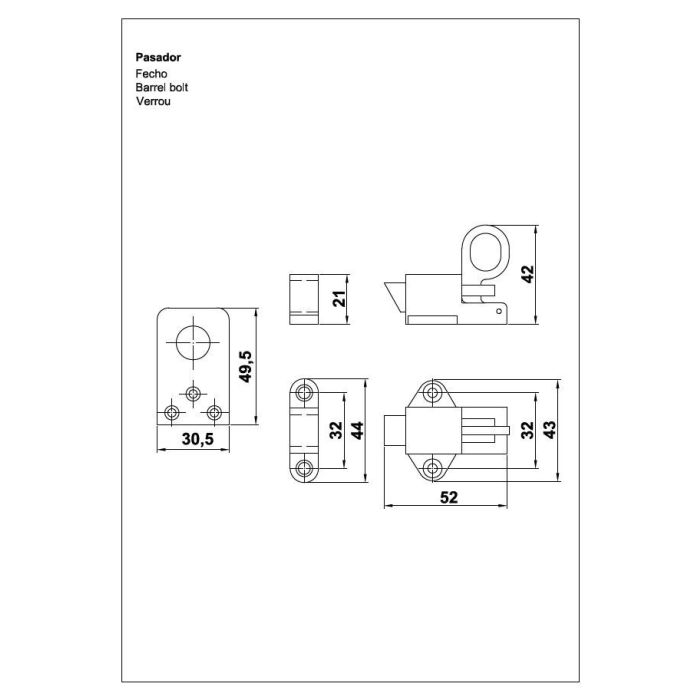 Pasador Ventanal 950 Niq.Cepillad Amig 1