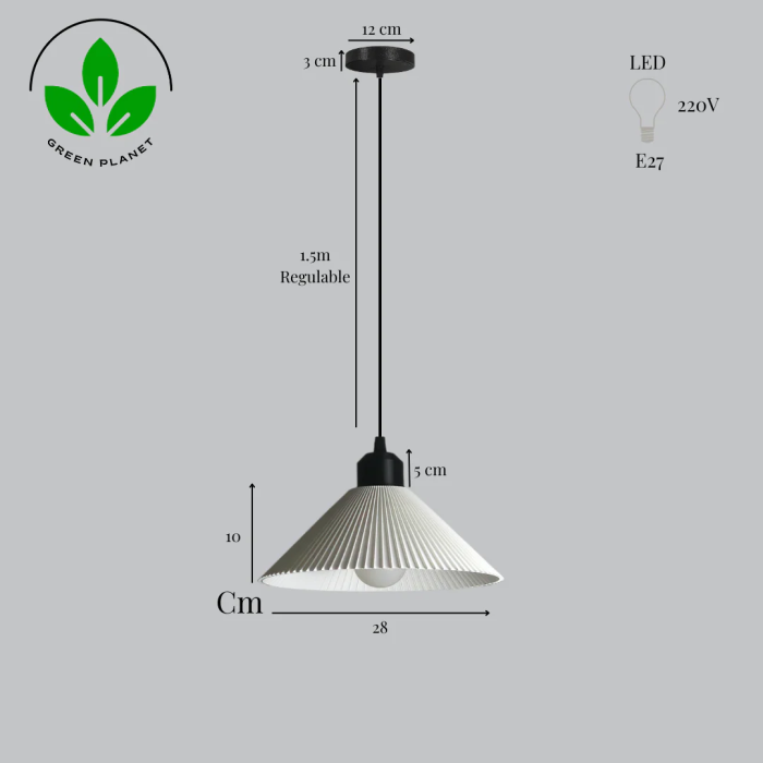 Lampe Suspendue Colt Blanc/Florón Noir/Câble Noir E27 Lampe de Plafond Design Minimaliste Moderne 4