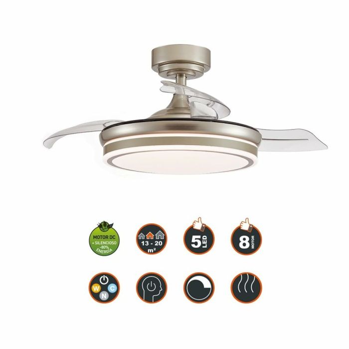 Ventilateur de Plafond CristalRecord Transparent Métal Ø 92 cm 4