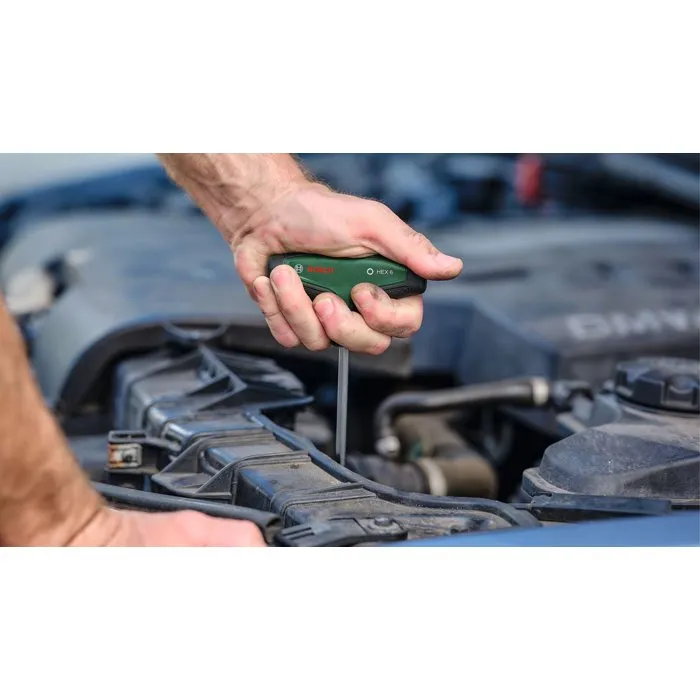 Bosch - Jeu de 7 Tournevis Hexagonaux (Allen) à Poignée en T, 2 à 10 mm, pour Montage et Entretien, avec Support