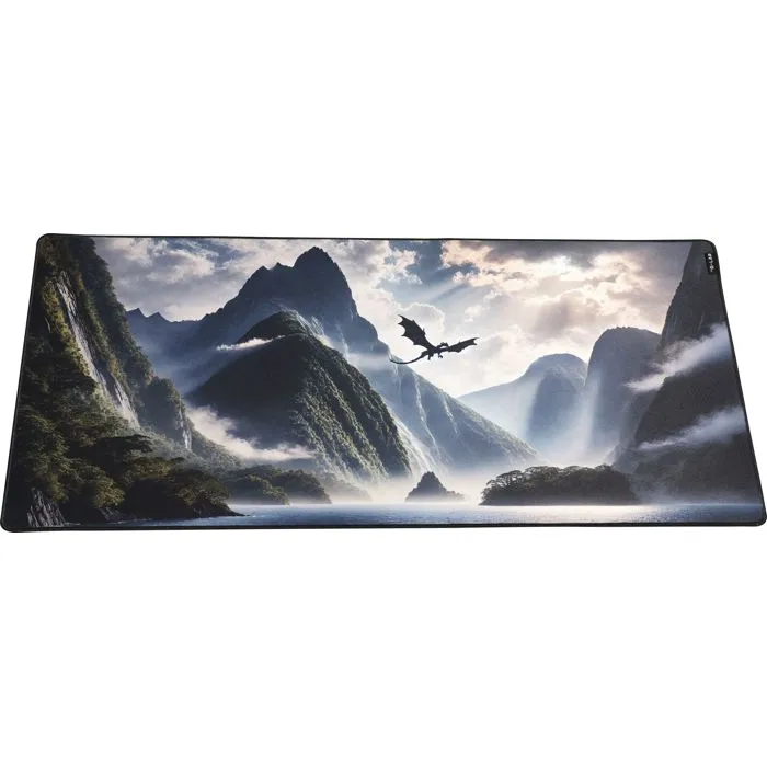 The G-Lab PAD DRAGON - Tapis de souris gamer XXL (900x400x4 mm) - Surface lisse pour glisse optimale, base antidérapante, bords cousus, noir
