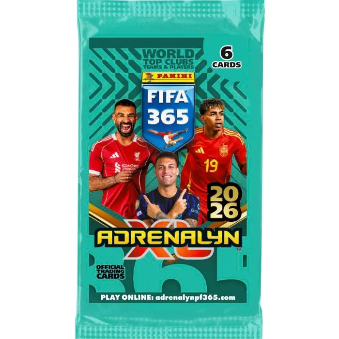 Panini - FIFA 365 2026 Collection Adrenalyn XL TCG - Boîte avec 144 cartes à collectionner (24 pochettes)