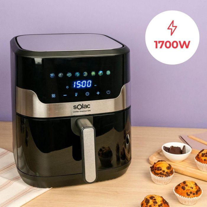 Friteuse à Air Solac Noir 1700 W 8 L Friteuse à Air Solac Noir 1700 W 8 L