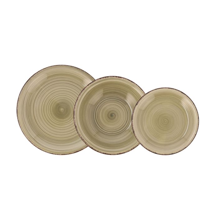 Assiettes Quid Vita Natura Vert Céramique 18 Pièces 1