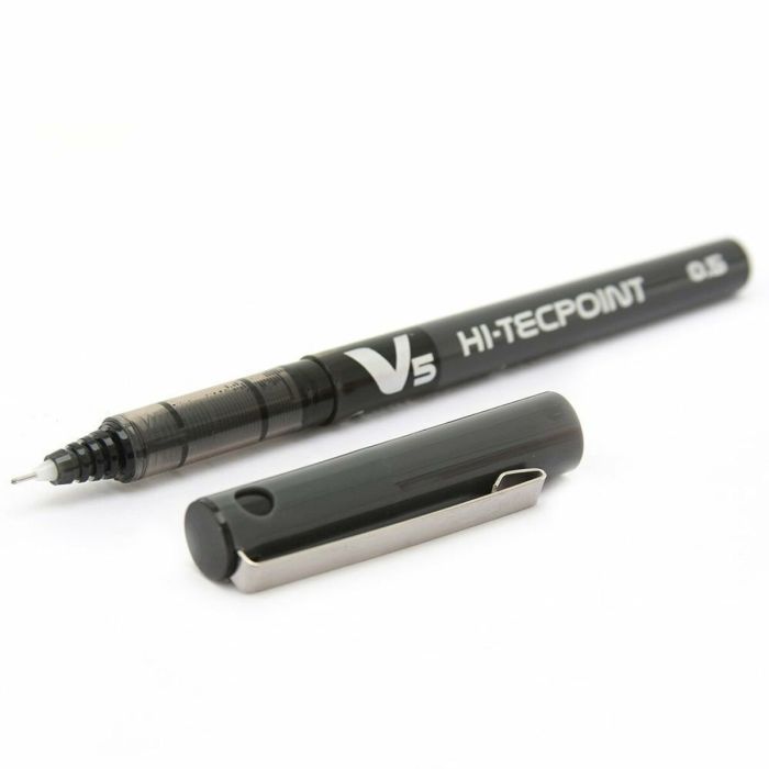 stylo à encre liquide Pilot V-5 Hi-Tecpoint Noir 0,3 mm (12 Unités) 1