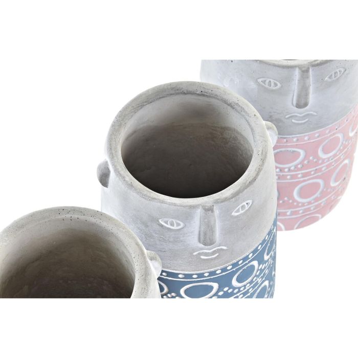 Cache-pot DKD Home Decor Visage Bleu Rose Ciment Vert Jaune (12 x 12 x 18 cm) (4 Unités) 1 Cache-pot DKD Home Decor Visage Bleu Rose Ciment Vert Jaune (12 x 12 x 18 cm) (4 Unités) 1