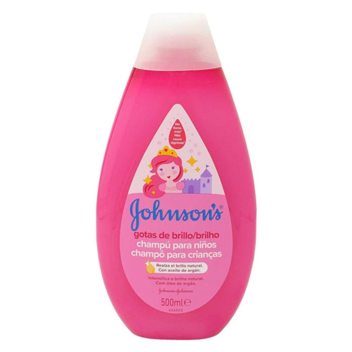 Johnson's Baby Shampooing Gotas de Brillo avec huile d'argan et protéines de soie, 500 ml - Hypoallergénique, sans sulfates, pH équilibré, formule No Cry More Johnson's Baby Shampooing Gotas de Brillo avec huile d'argan et protéines de soie, 500 ml - Hypoallergénique, sans sulfates, pH équilibré, formule No Cry More