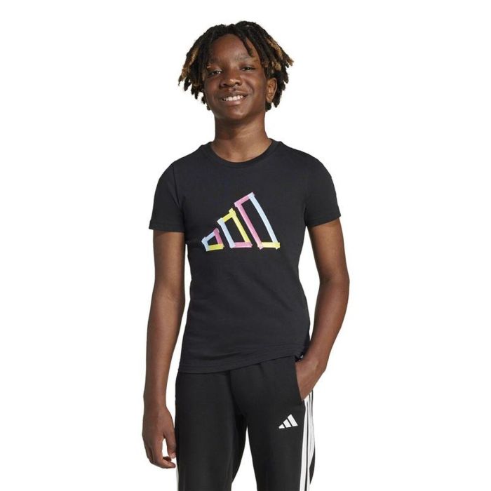 T shirt à manches courtes Enfant Adidas Noir 3-4 Ans 5