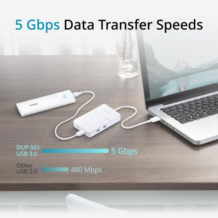 Hub USB D-Link DUP-501 Blanc Hub USB D-Link DUP-501 Blanc