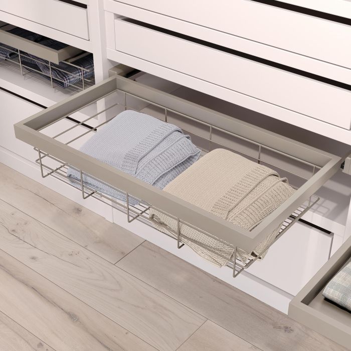 Emuca Kit de panier et cadre coulissant avec fermeture souple pour armoire, réglable, module 600mm, Gris pierre 1 Emuca Kit de panier et cadre coulissant avec fermeture souple pour armoire, réglable, module 600mm, Gris pierre 1