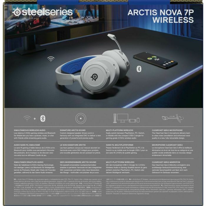 Casques avec Microphone SteelSeries Arctis Nova 7P Blanc 16