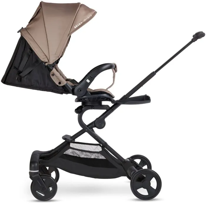 Beaba Baby Cruiser 360 Poussette rotative 360°, 4 roues pivotantes, siège 7 positions, housses lavables, éclairage LED dynamo, couleur Pralin