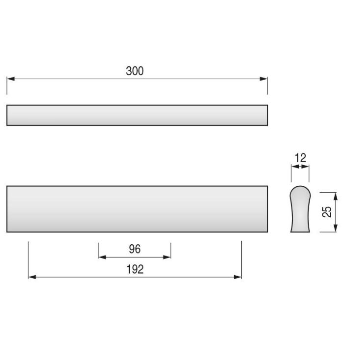 Tirador Plastico Galax C96/192 L300 Cromo Ral Q&Q 1