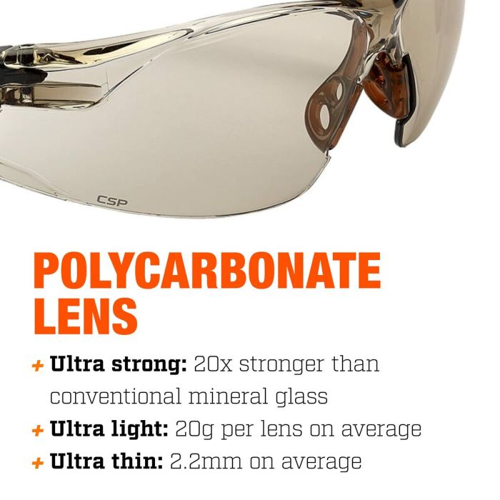 Lunettes de Protection Bollé Rush Small Copper Noir Transparent Polycarbonate 3